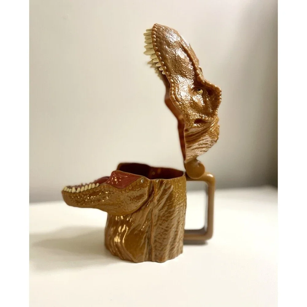 Jurassic Park World T-Rex Head Mug Cup Flip Top Lid Tyrannosaurus Rex Movie Gift